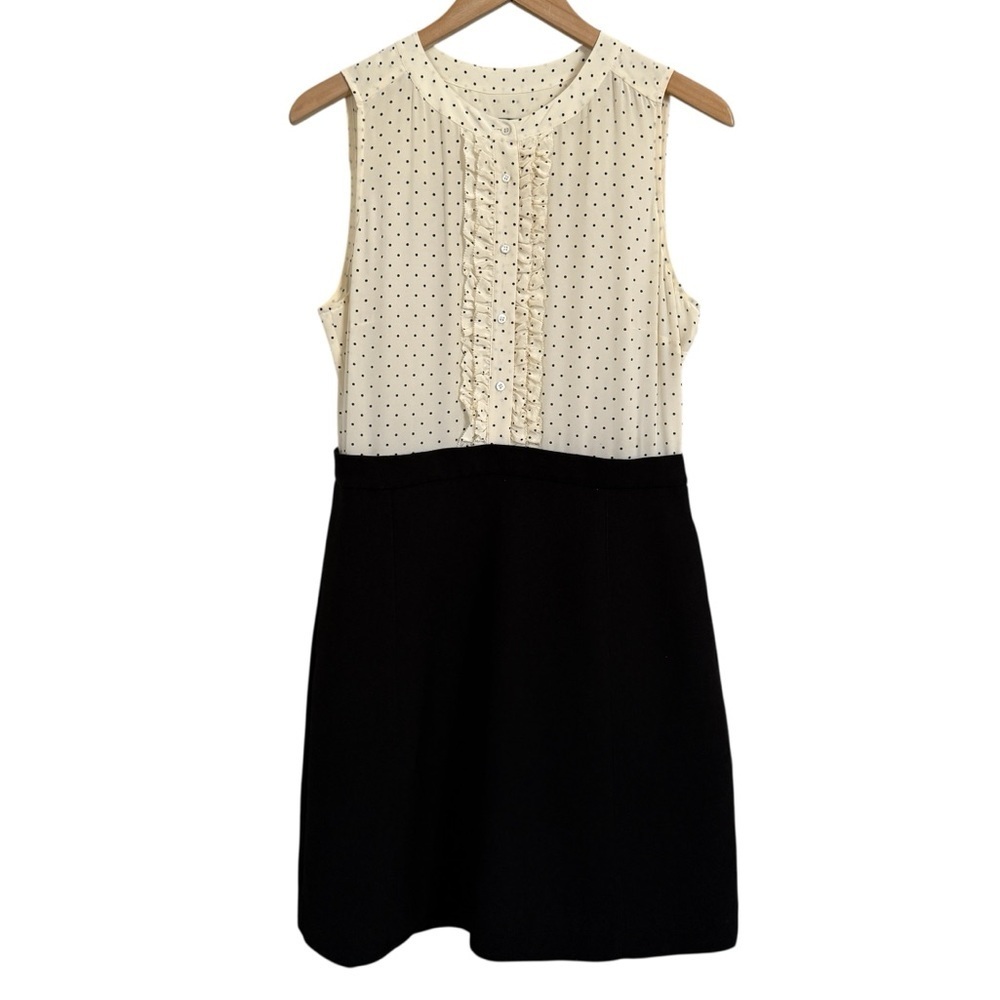 J Crew dress polka dot top black skirt women’s size 8